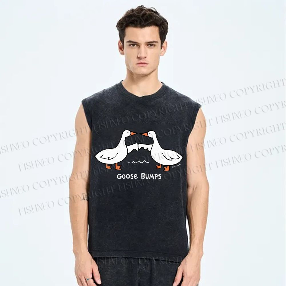 Unisex Goose Bumps Printed Washed Tank Top
