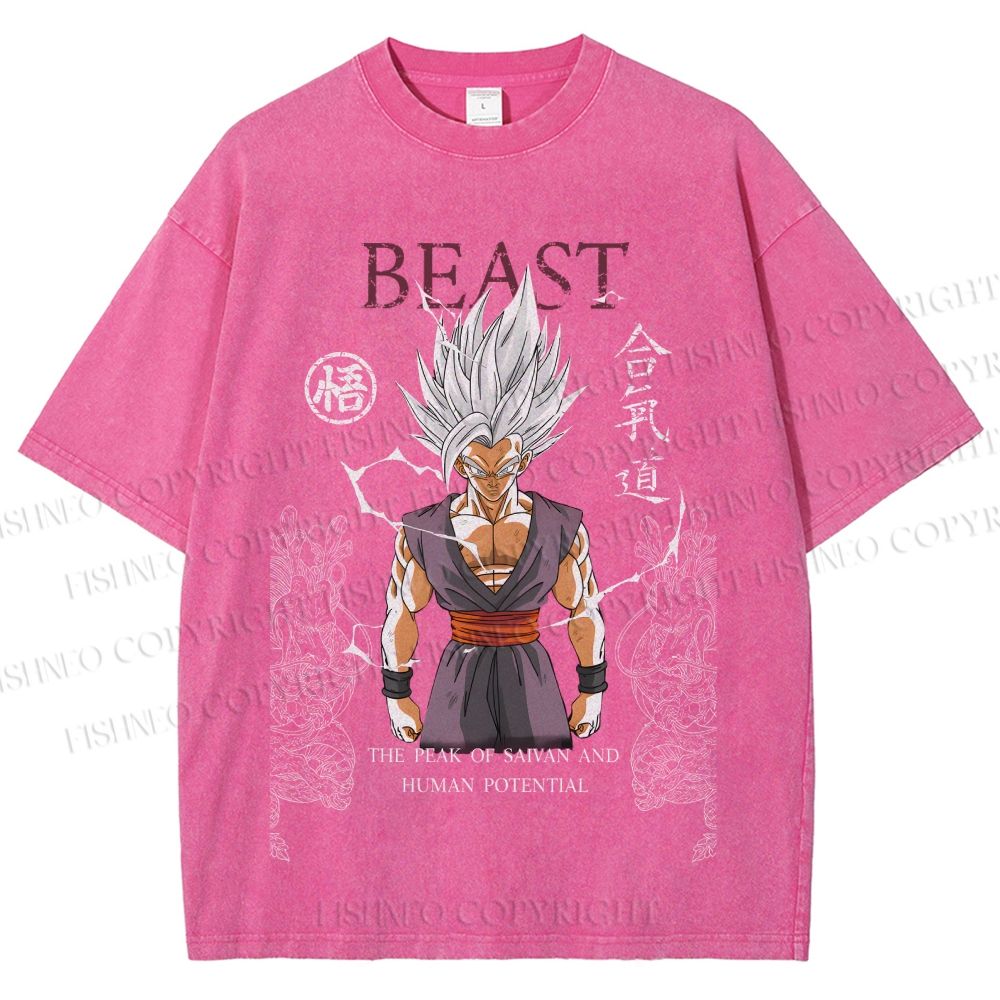 Unisex Super Saiyan Printed Washed Tee