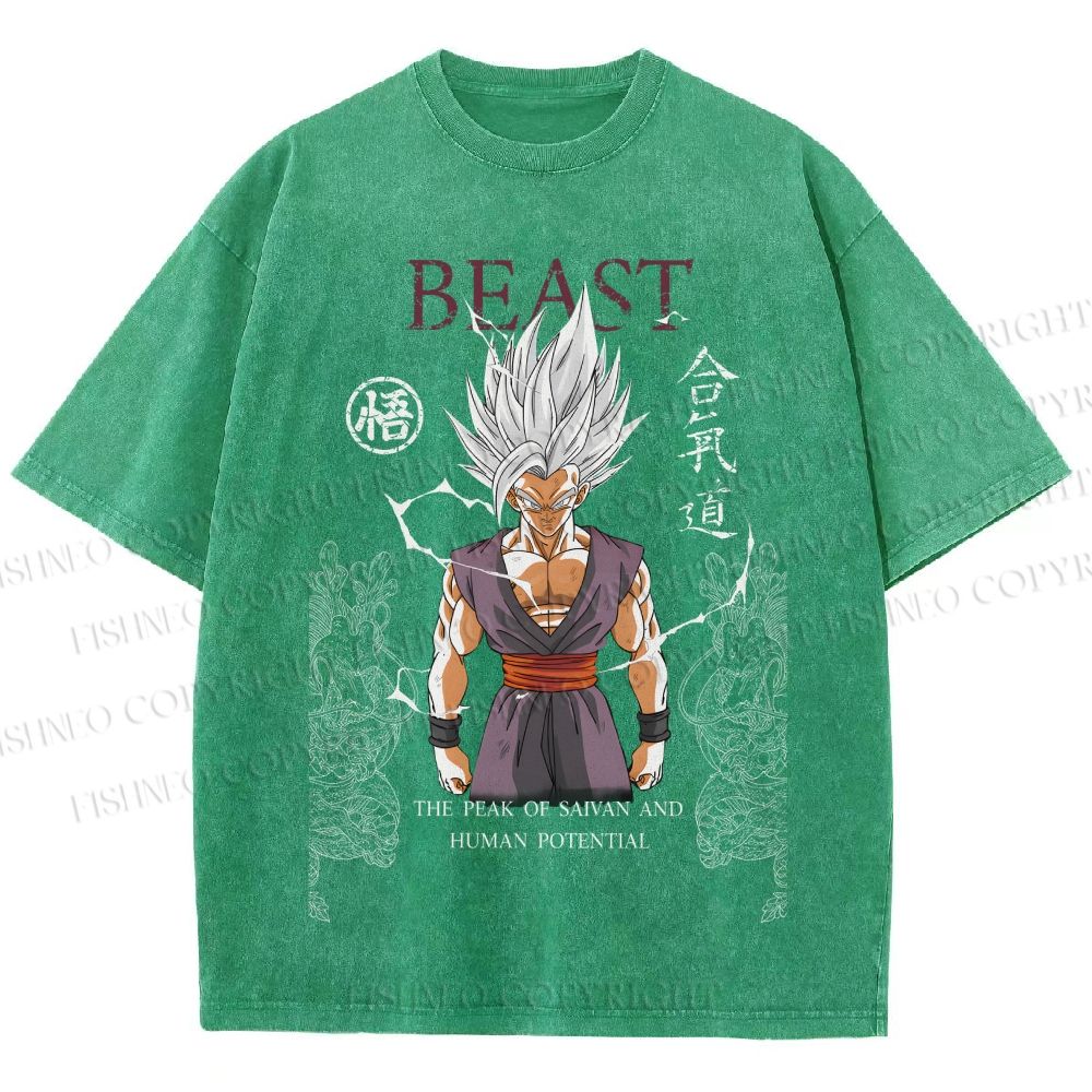 Unisex Super Saiyan Printed Washed Tee