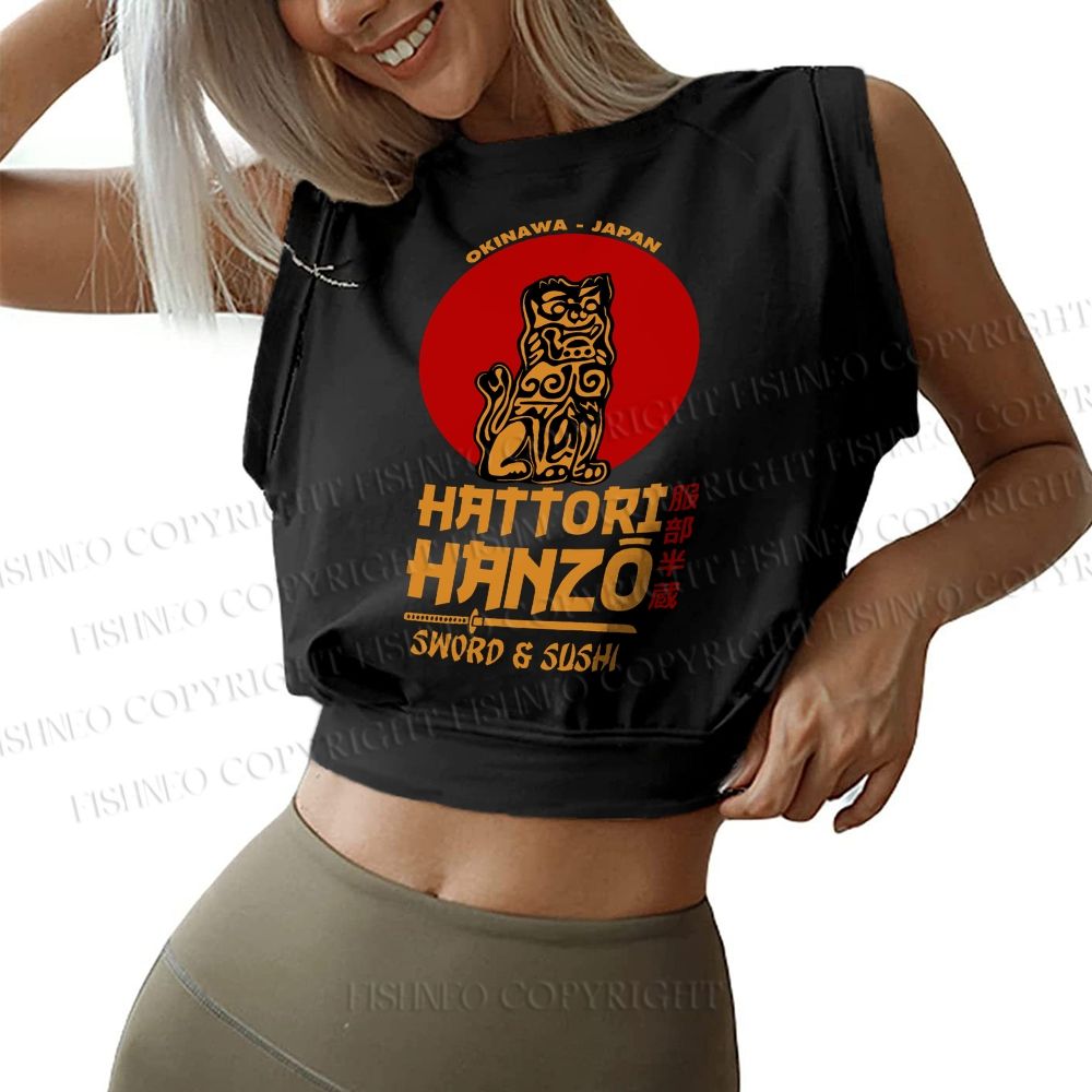 Hattori Hanzo Sleeveless Crop Tops