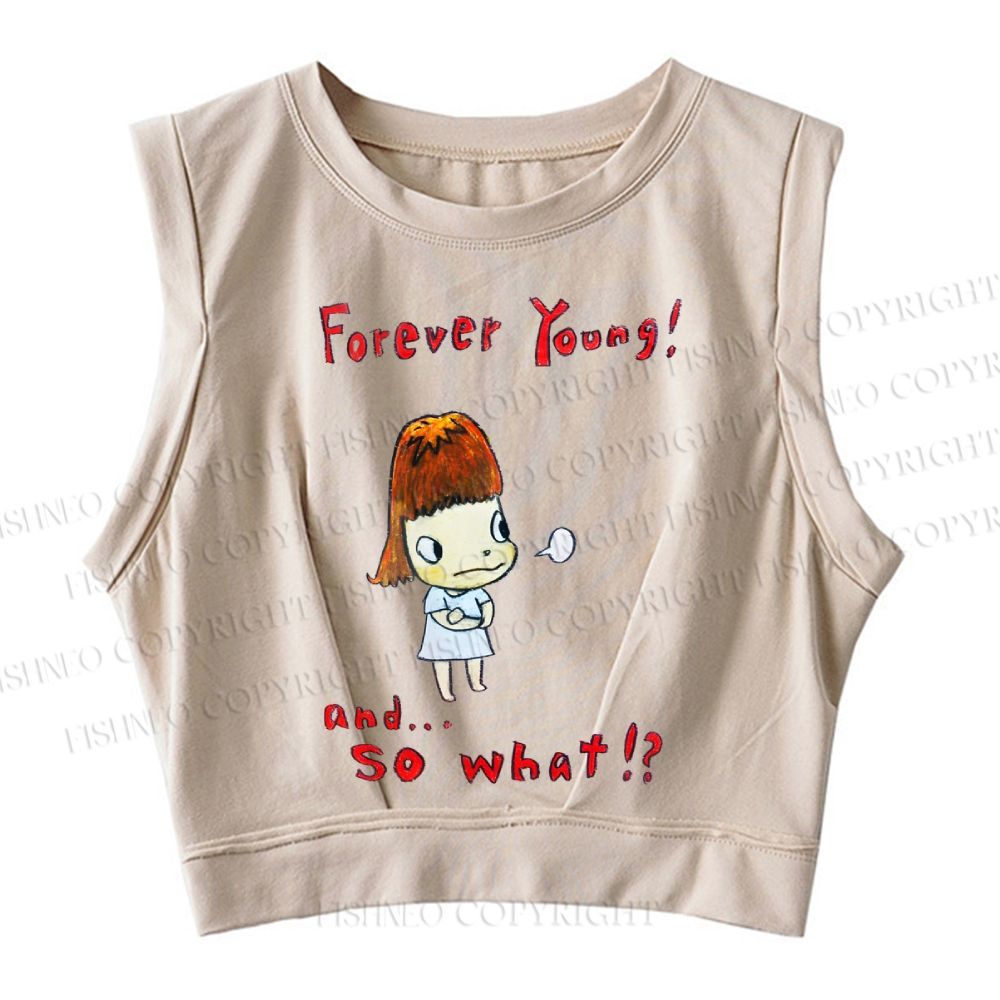 Yoshitomo Nara Forever Young Sleeveless Crop Tops