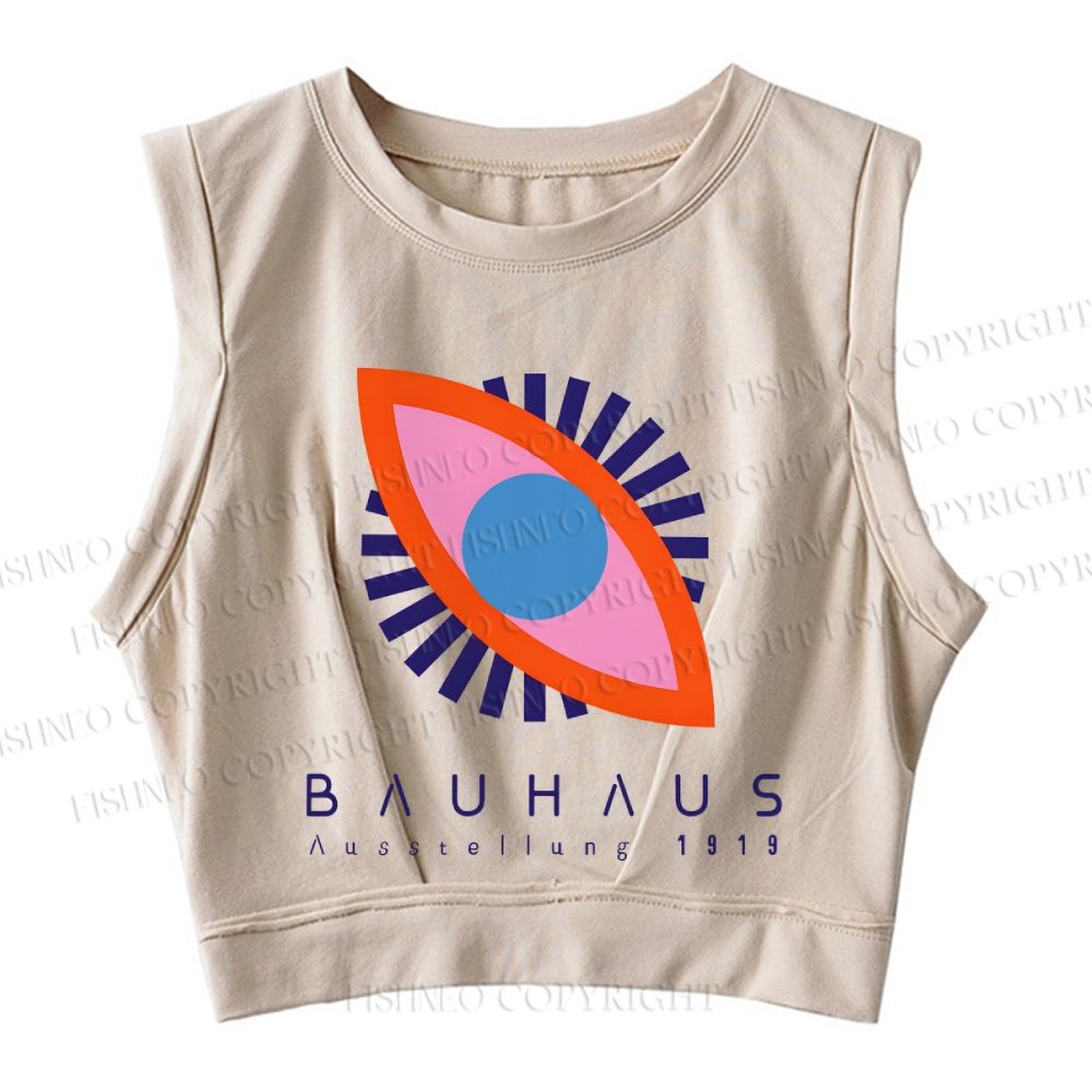 Bauhaus Eye Sleeveless Crop Tops