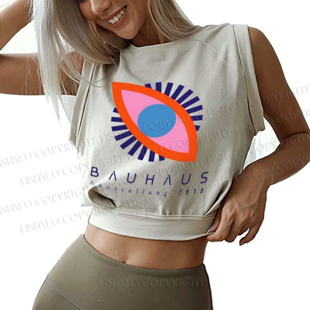 Bauhaus Eye Sleeveless Crop Tops