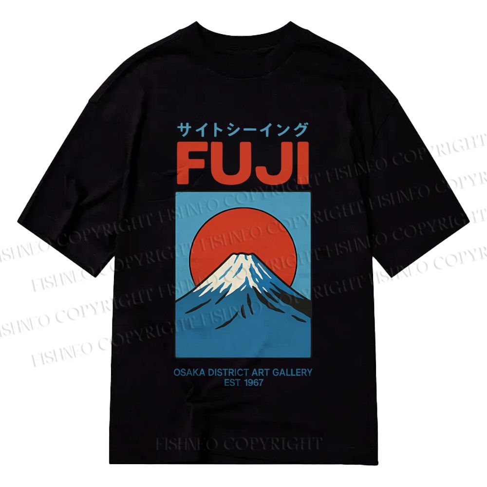 Unisex Classic Cotton Osaka Mount Fuji Printed T-shirt