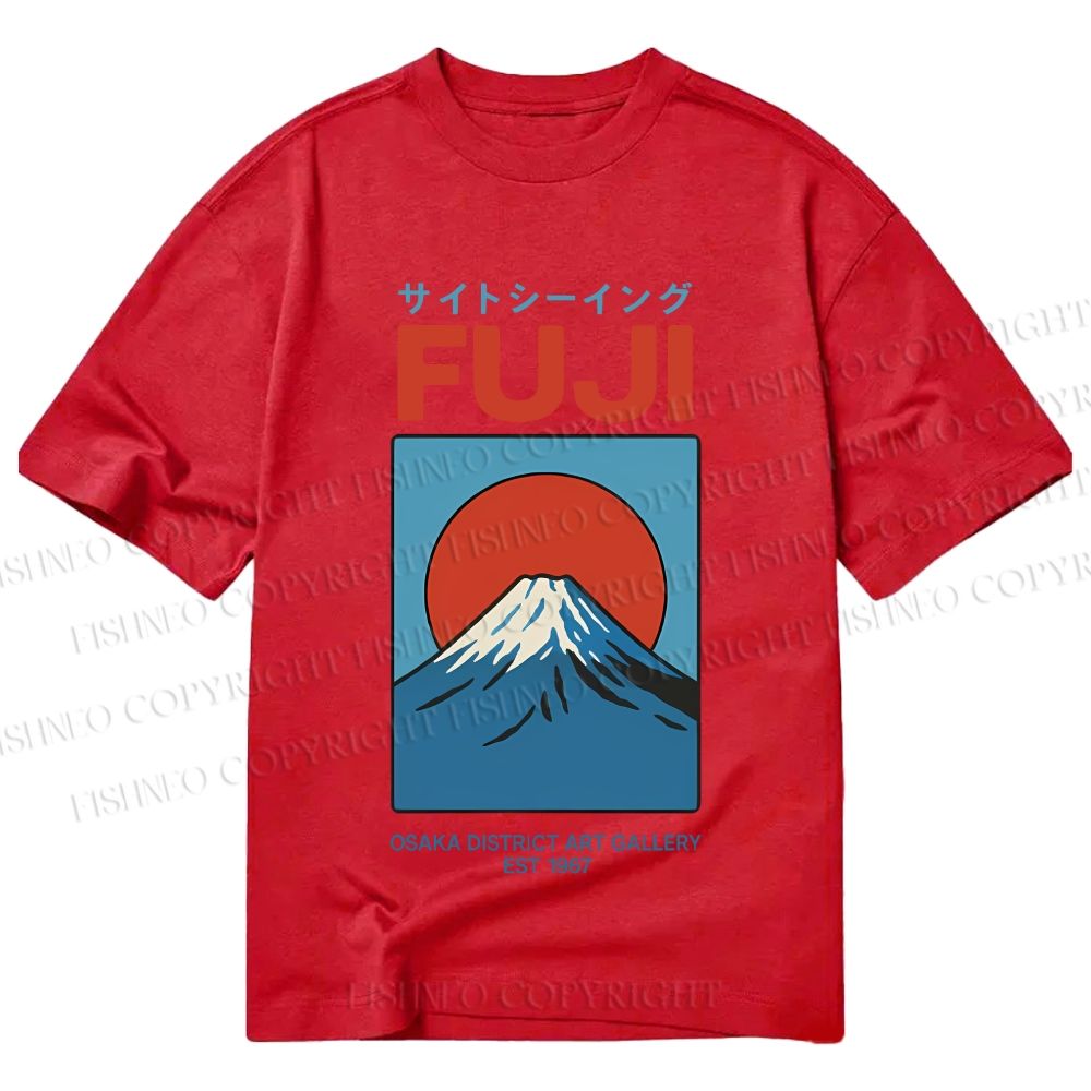 Unisex Classic Cotton Osaka Mount Fuji Printed T-shirt