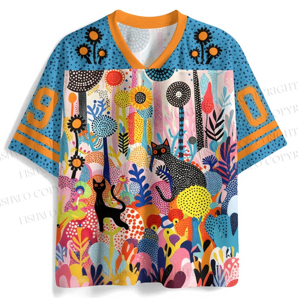 Yayoi Kusama Forest Cat Jersey Shirts