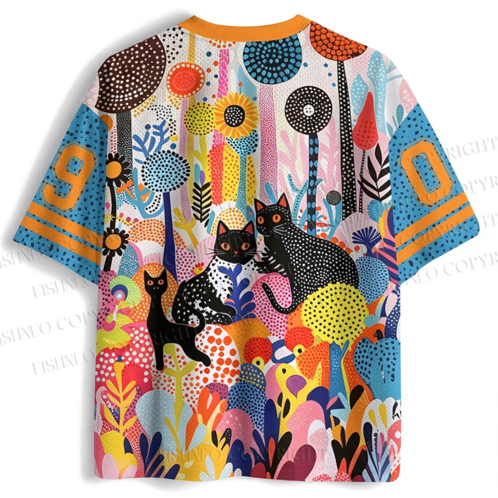Yayoi Kusama Forest Cat Jersey Shirts