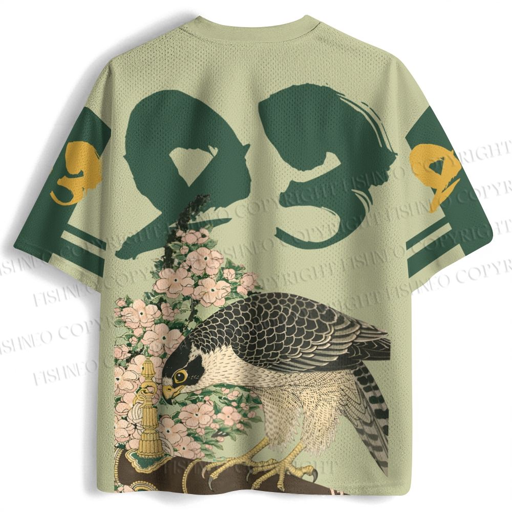 Japanese Ukiyo-e Bird in Flowers Jersey Shirts