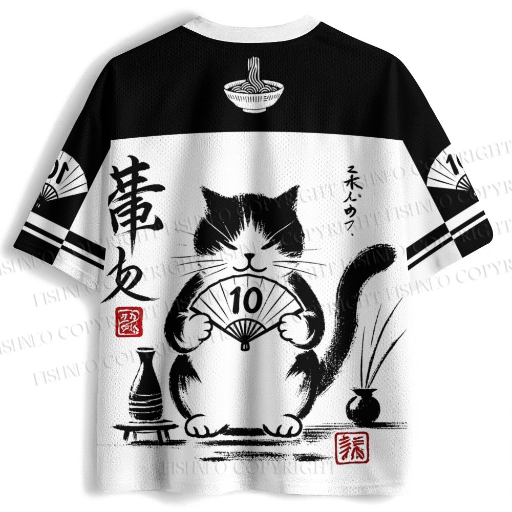 Ramen Cat Printed Jersey Shirts