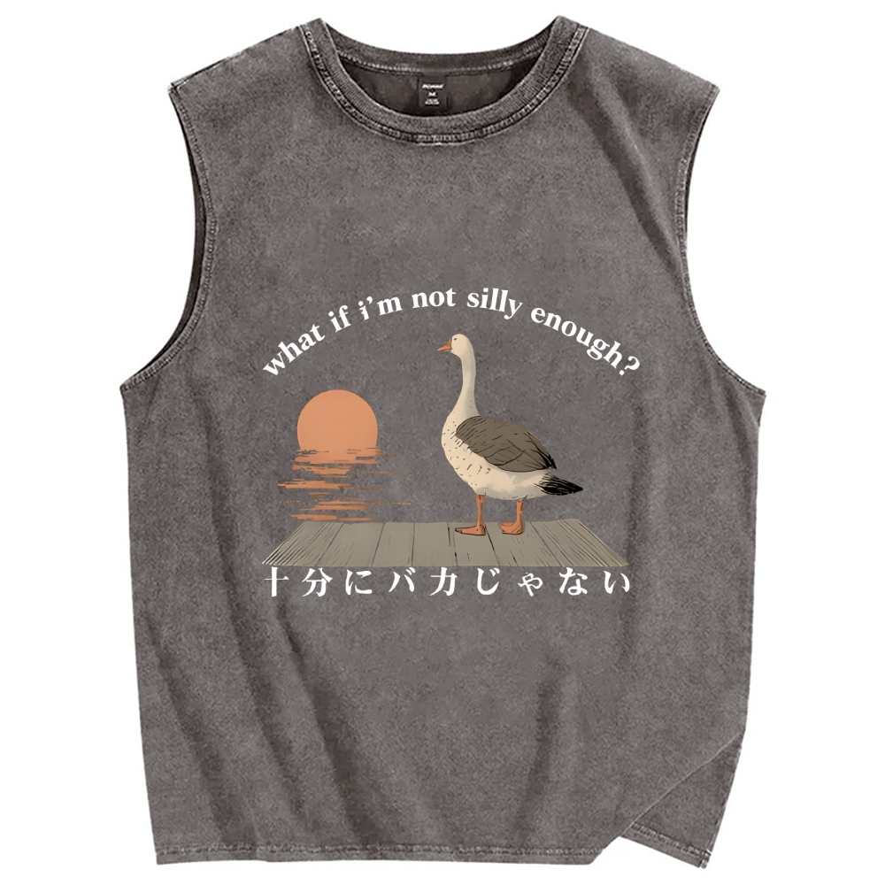 What If I'm Not Silly Enough Vintage Distressed Washed Tank Top
