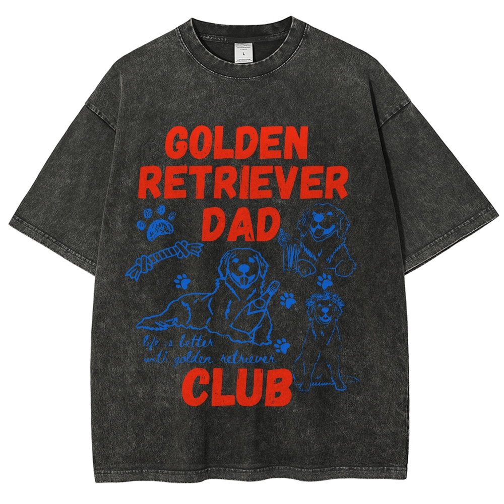 Golden Retriever Dad Club Vintage Washed T-shirt