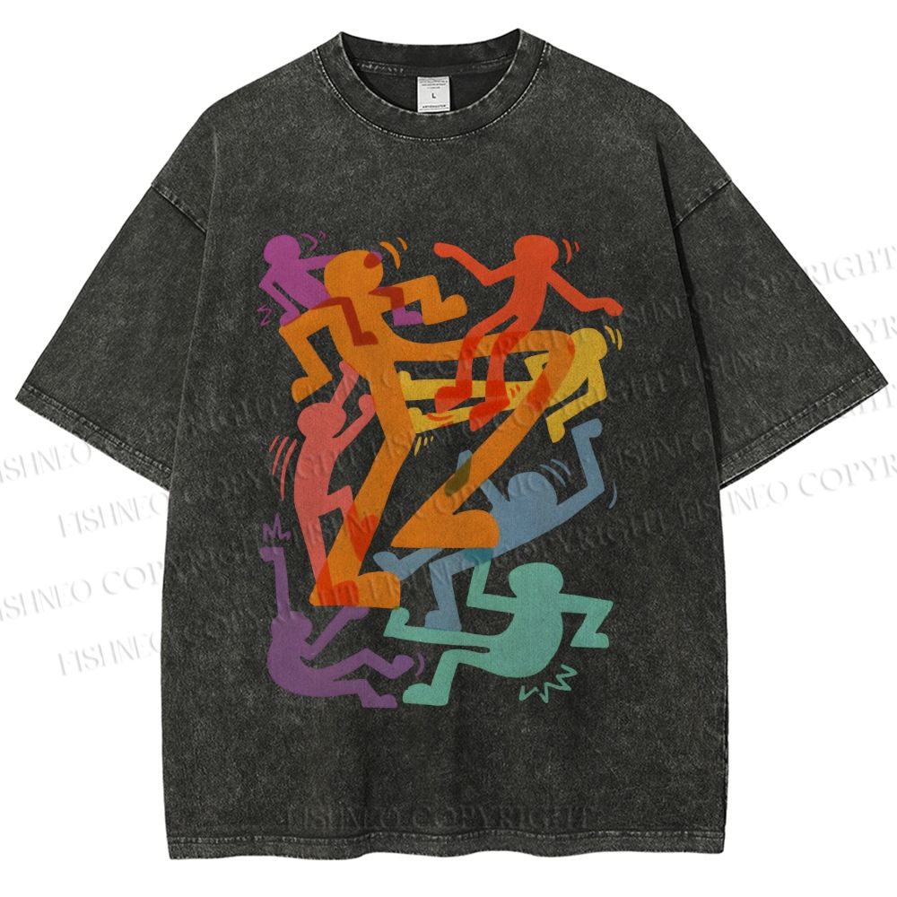 Unisex Keith Haring Pride Printed Washed Tee