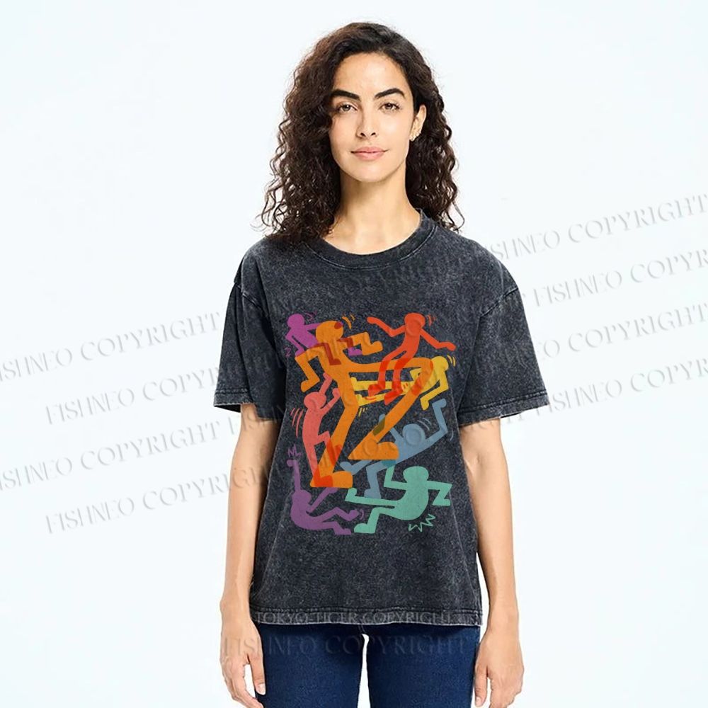 Unisex Keith Haring Pride Printed Washed Tee