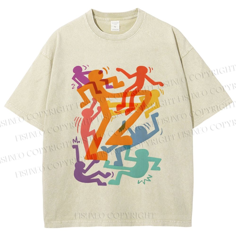 Unisex Keith Haring Pride Printed Washed Tee