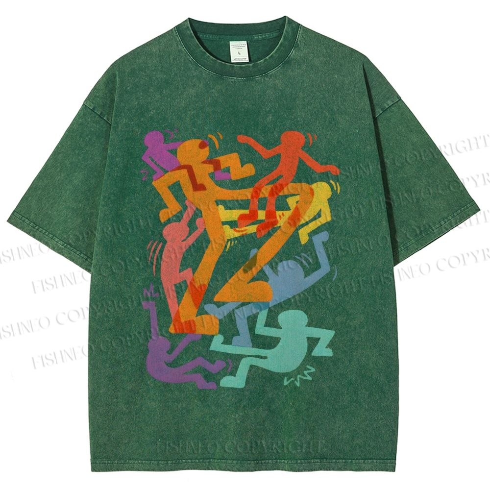 Unisex Keith Haring Pride Printed Washed Tee
