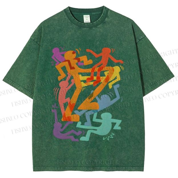 Unisex Keith Haring Pride Printed Washed Tee