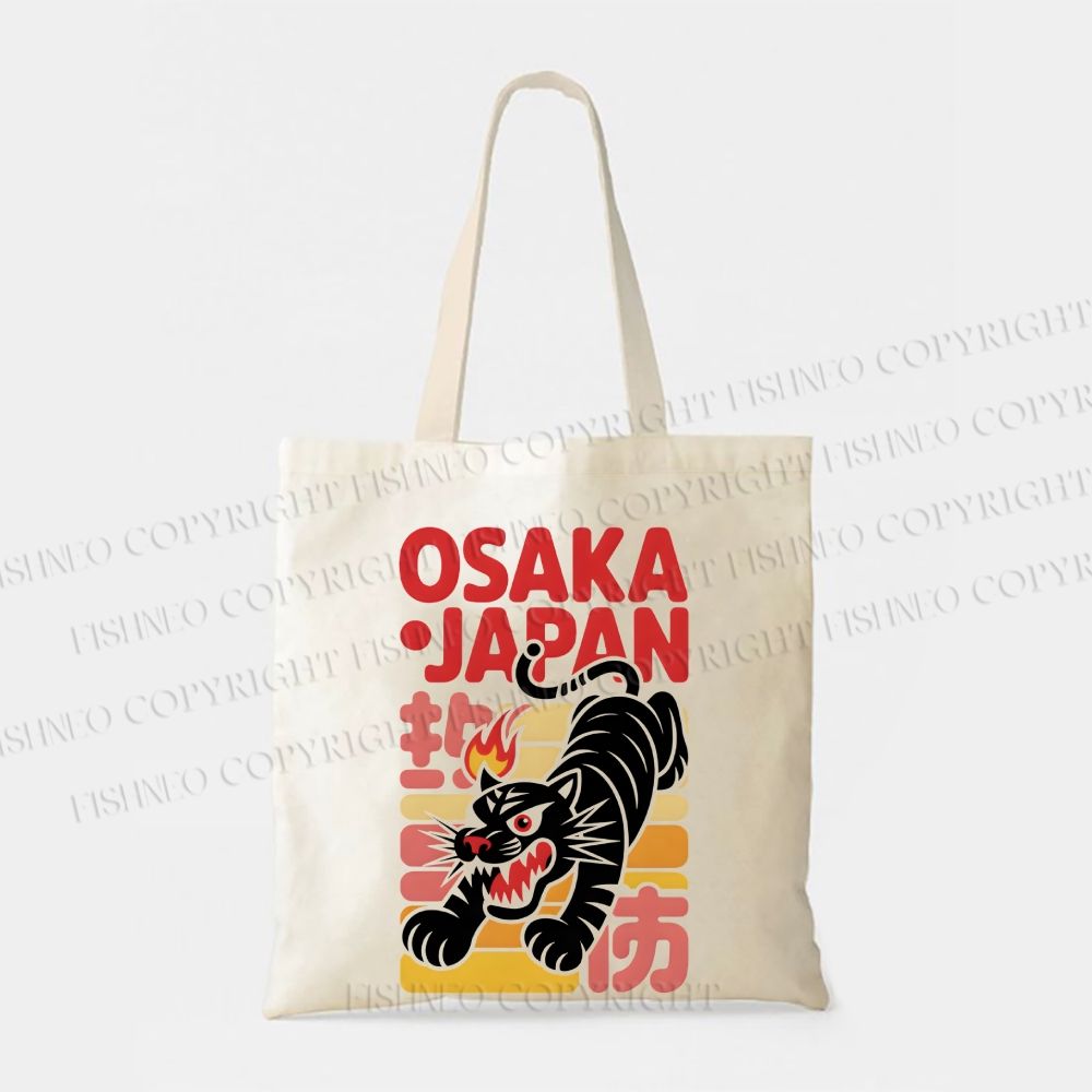 Osaka Japan Retro Tiger Tote Bag