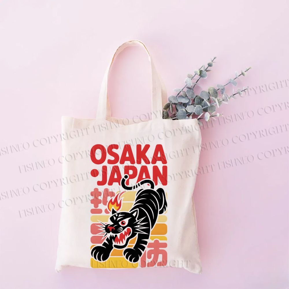 Osaka Japan Retro Tiger Tote Bag