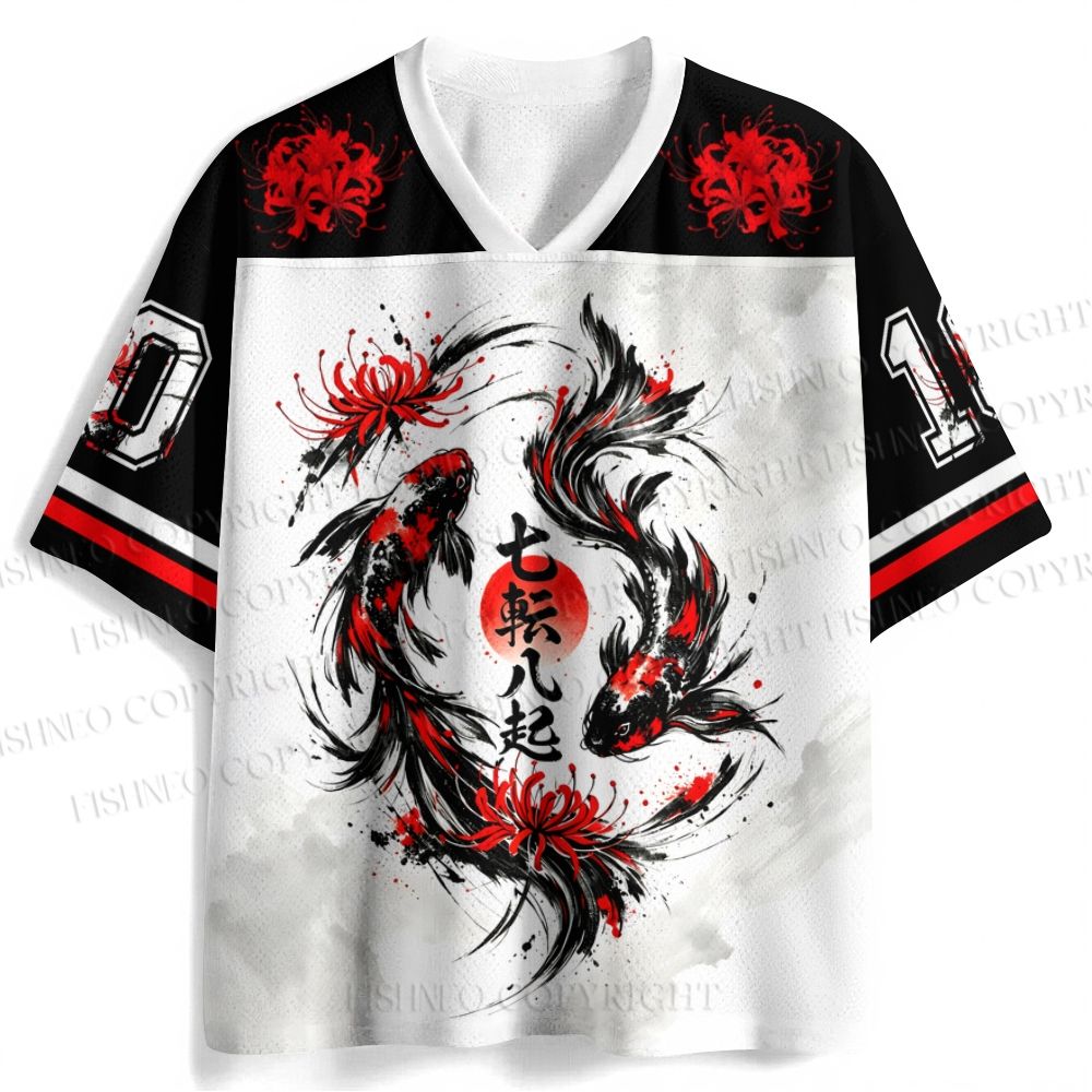 Vintage Koi and Lycoris Radiata Jersey Shirts