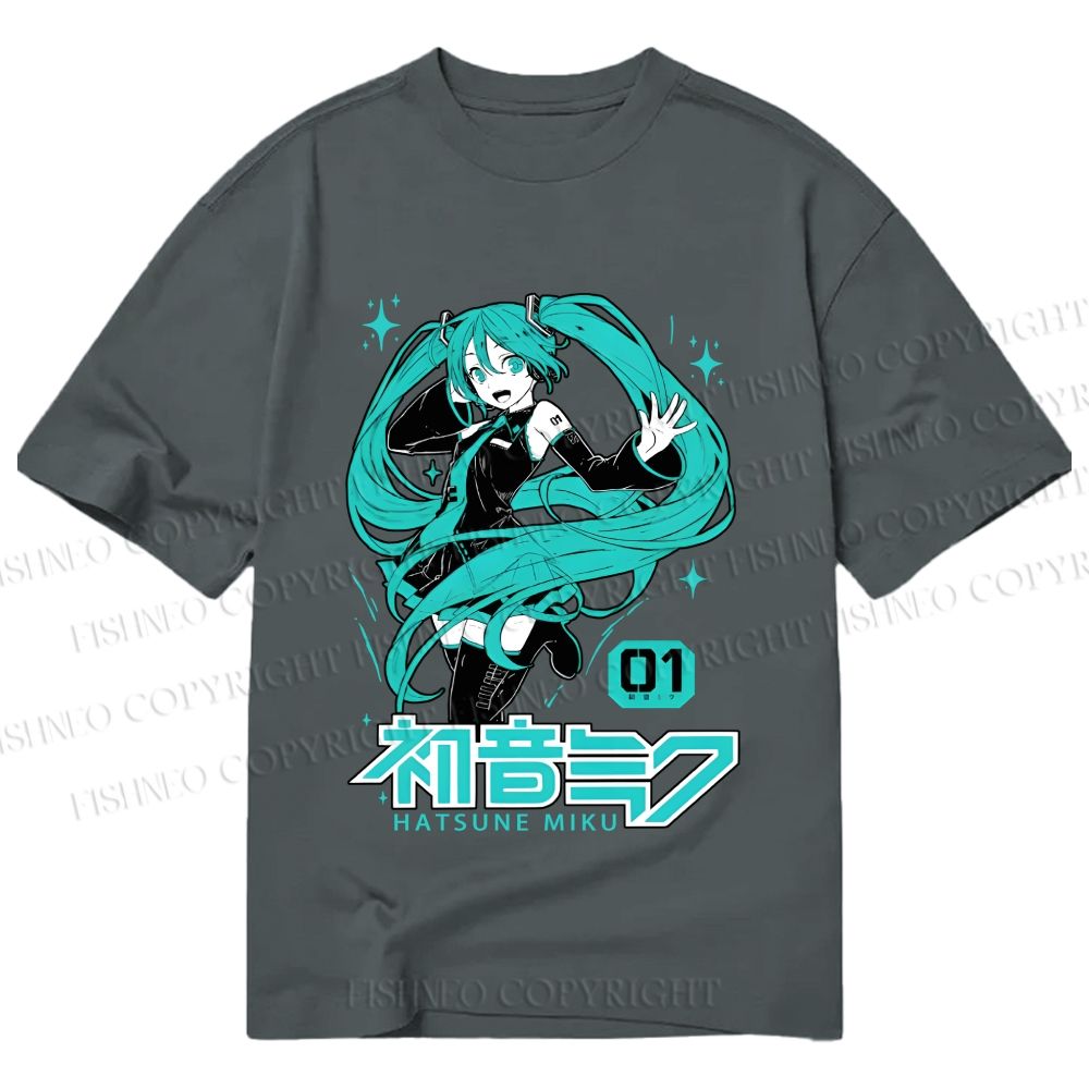 Unisex Classic Cotton Hatsune Miku Printed T-shirt