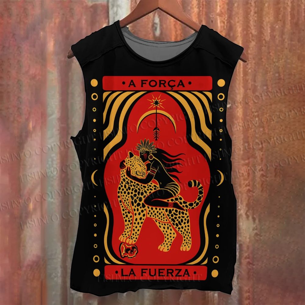 Unisex Casual Woman And Leopard Printed Tank Top