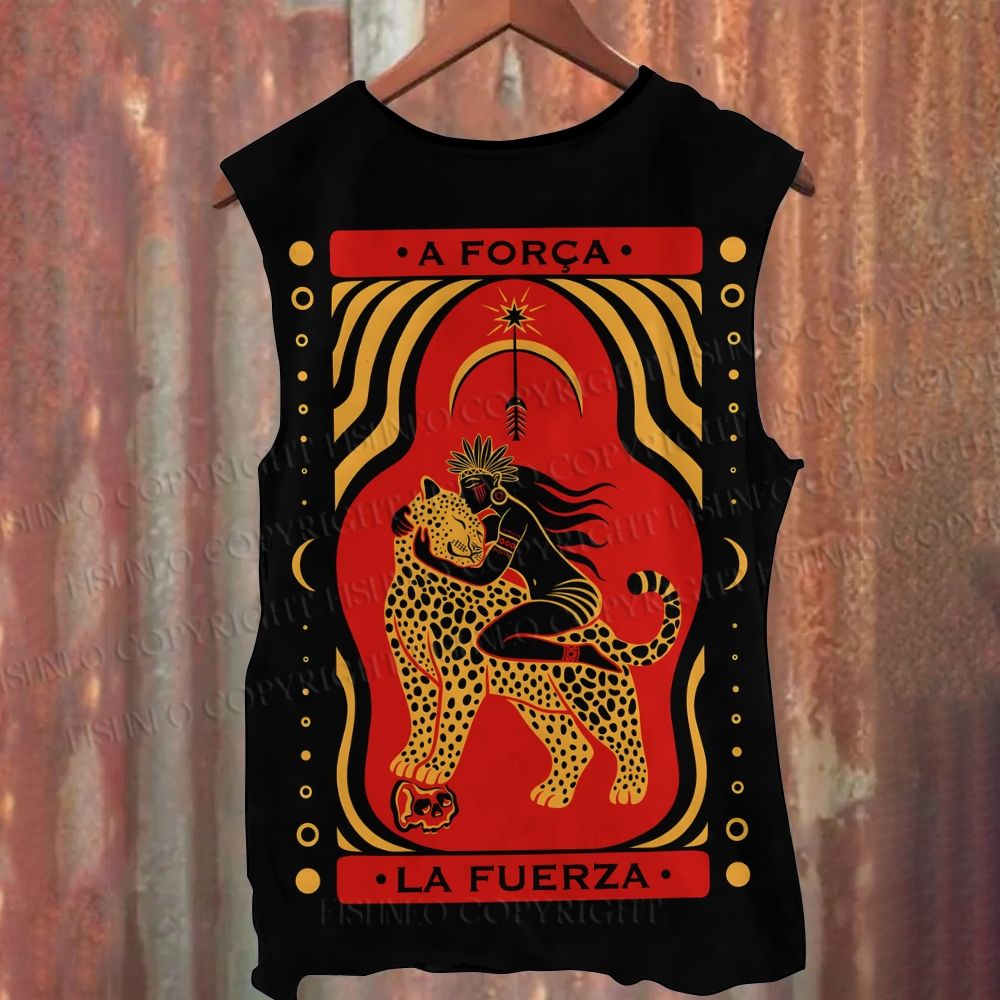 Unisex Casual Woman And Leopard Printed Tank Top