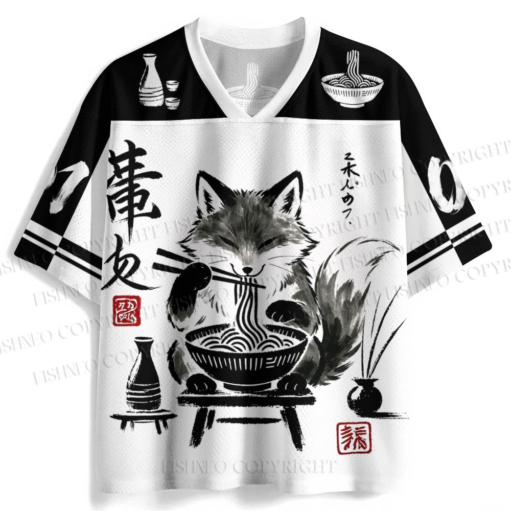Ramen Fox Printed Jersey Shirts