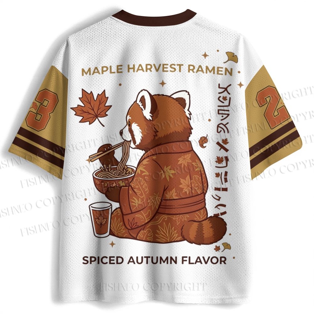 Raccoon Ramen Printed Jersey Shirts