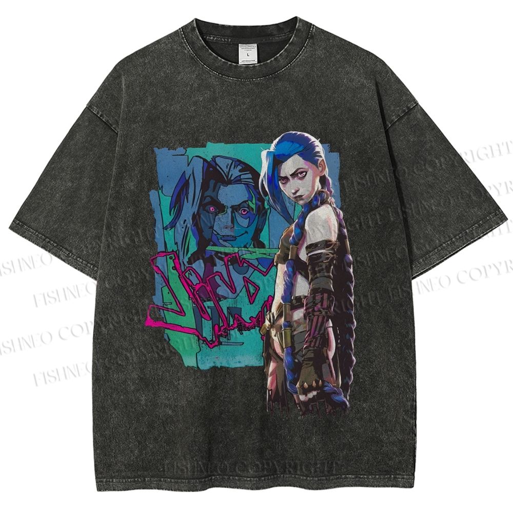 Unisex Jinx Printed Washed Tee