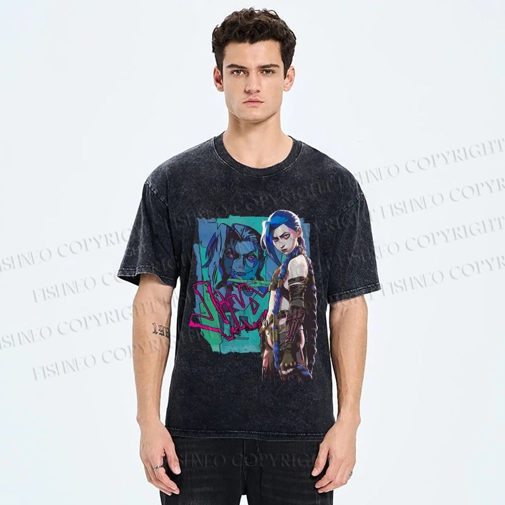 Unisex Jinx Printed Washed Tee