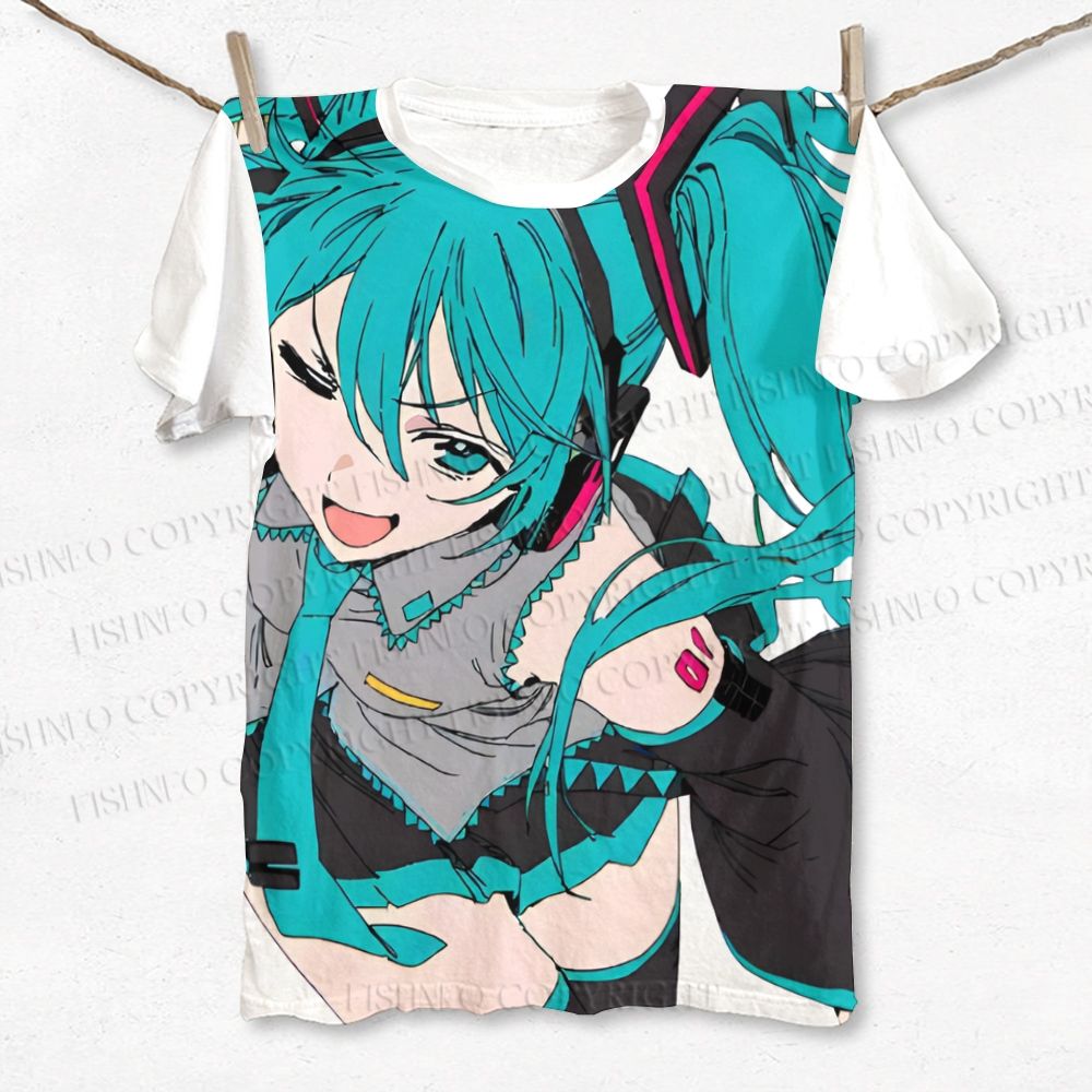 Unisex Hatsune Miku Printed Classic Cotton T-shirt