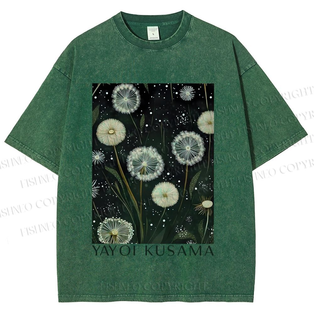 Unisex Yayoi Kusama Dandelion Printed Washed Tee