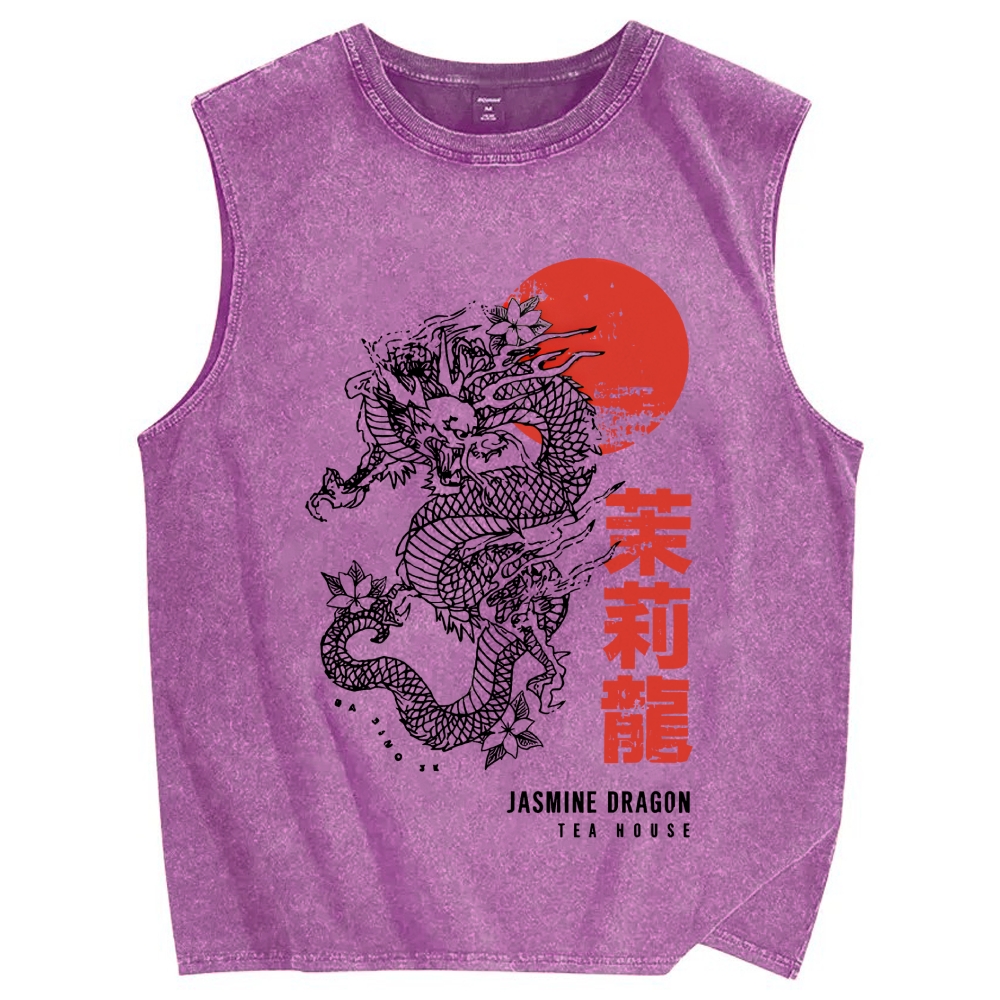 Jasmine Dragon Vintage Distressed Washed Tank Top