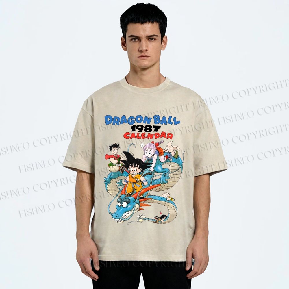 Unisex Dragon Ball Printed Washed Tee