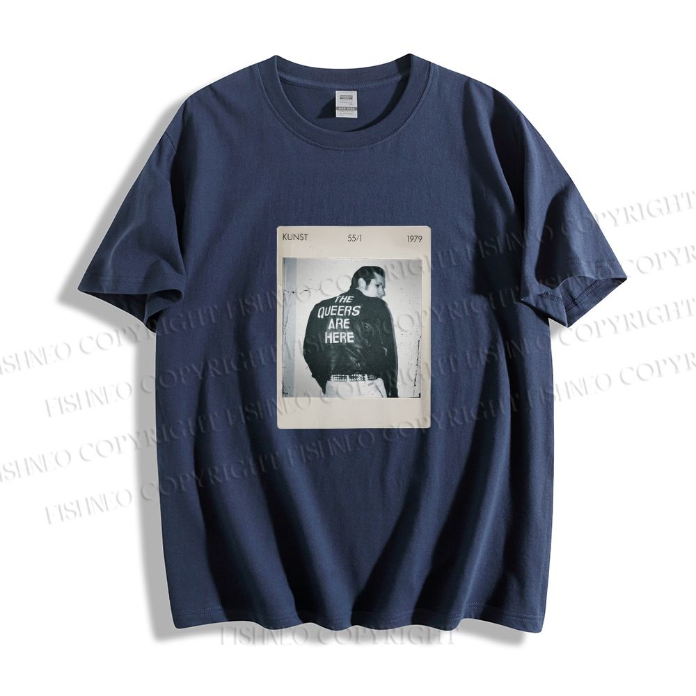 Unisex Classic Cotton Pride Polaroid The Queers Are Here Printed T-shirt