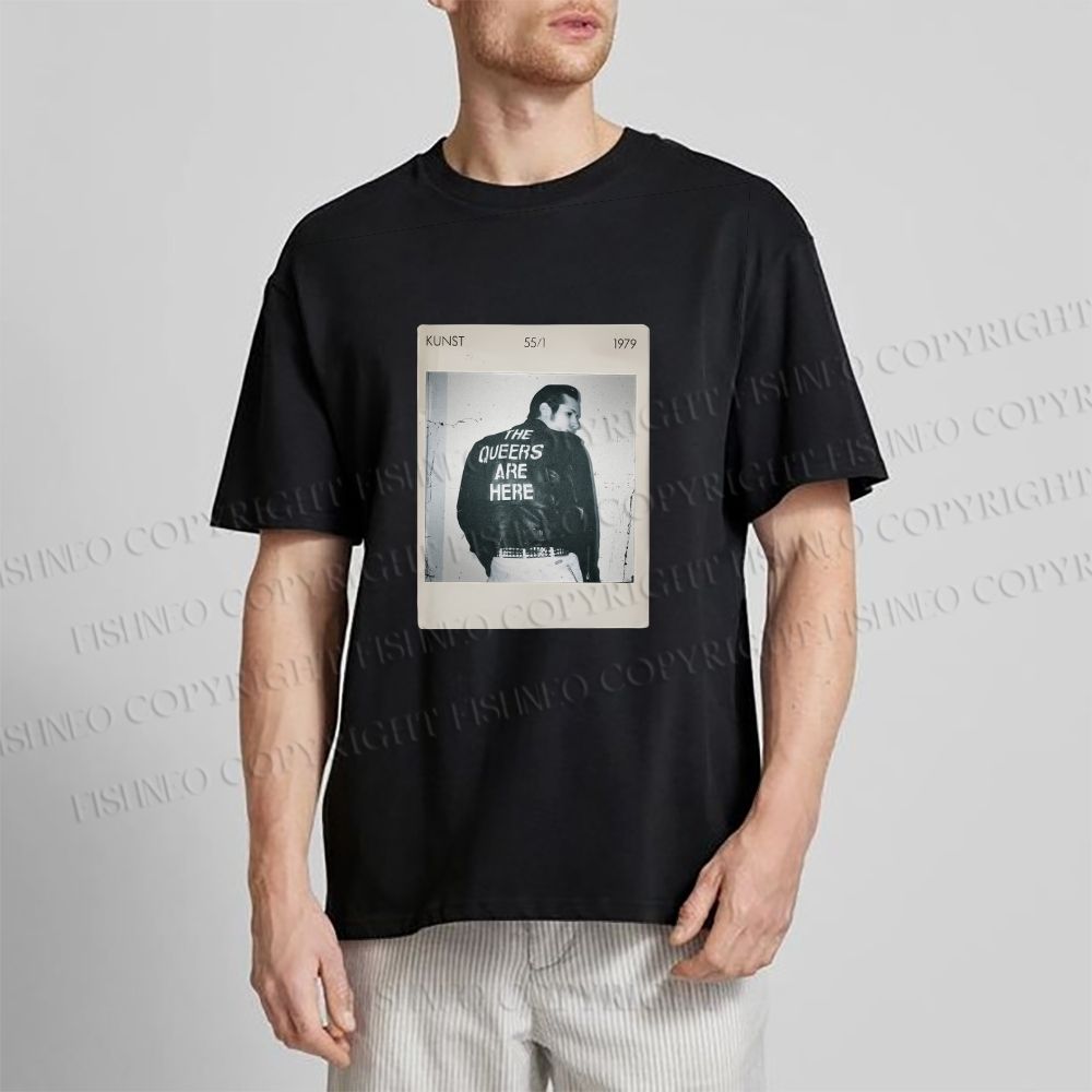 Unisex Classic Cotton Pride Polaroid The Queers Are Here Printed T-shirt