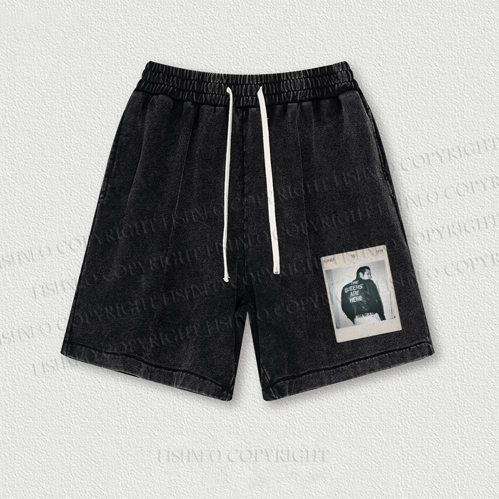 Pride Polaroid The Queers Are Here Washed Vintage Shorts