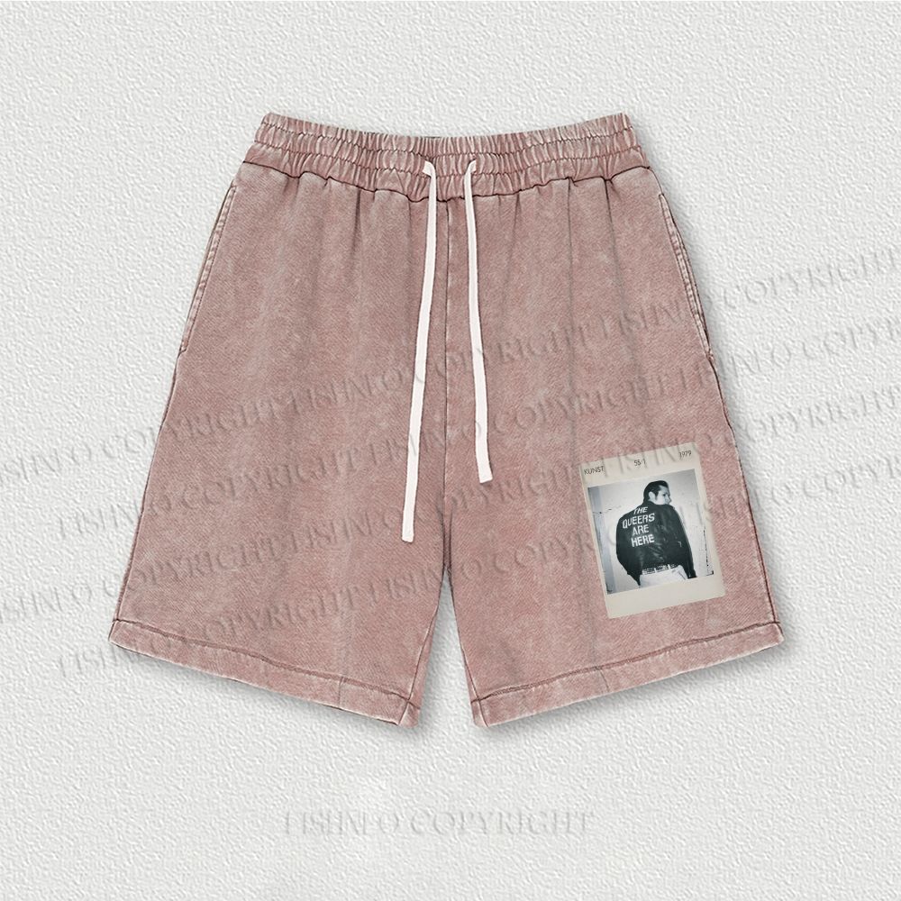 Pride Polaroid The Queers Are Here Washed Vintage Shorts