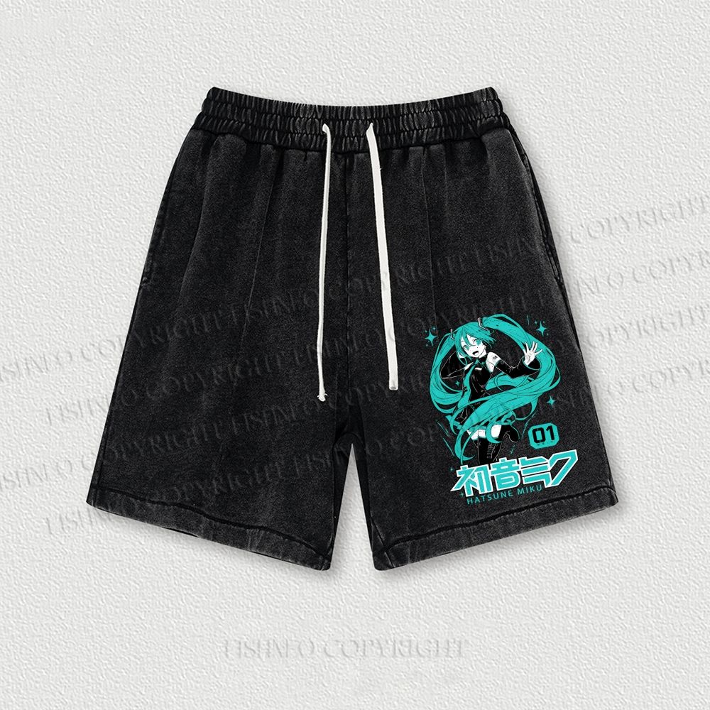 Hatsune Miku Washed Vintage Shorts