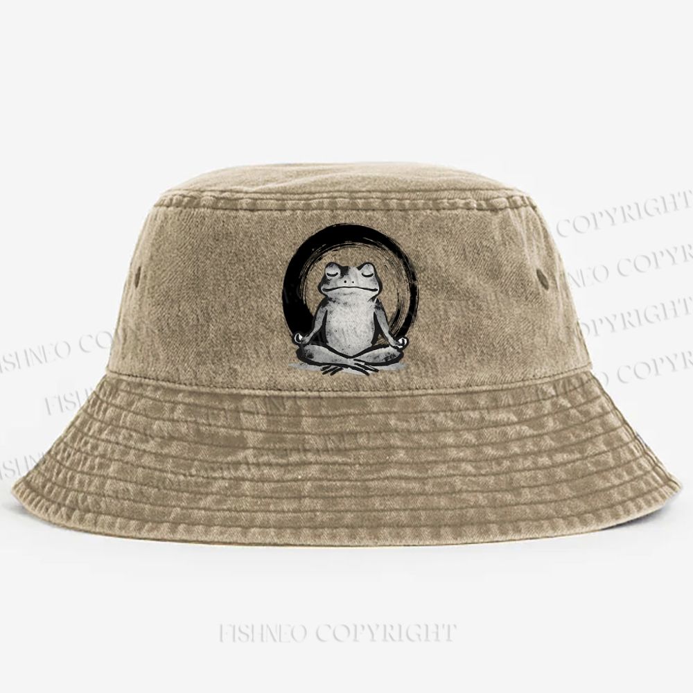 Zen Frog Japan Washed Bucket Hat