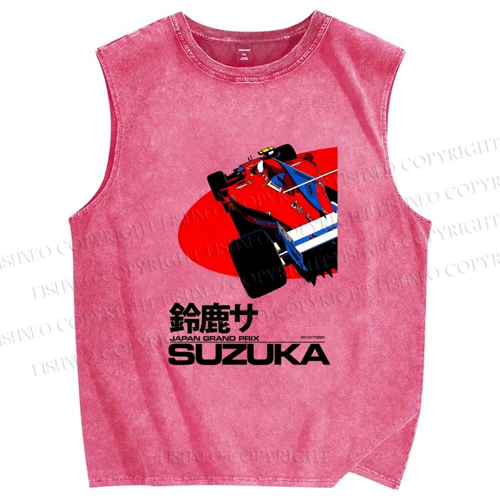 Unisex Suzuka Formula 1 Japan Grand Prix Printed Washed Tank Top