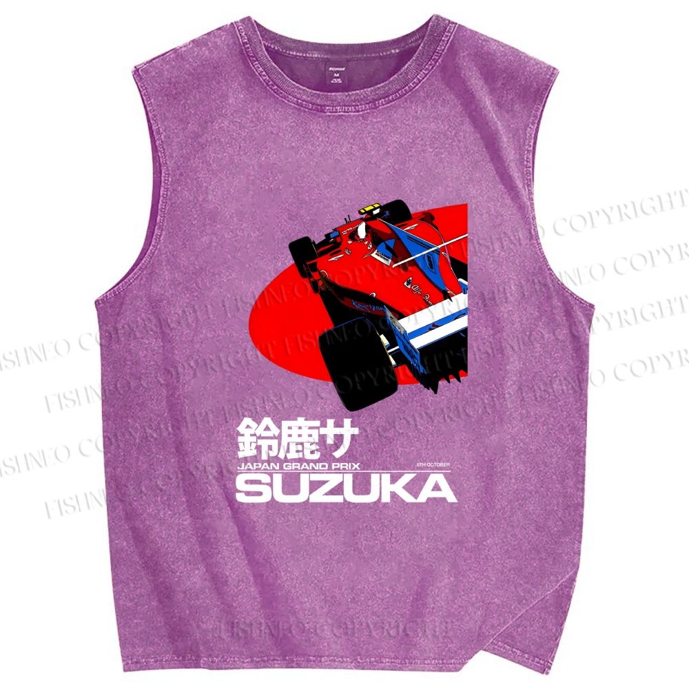 Unisex Suzuka Formula 1 Japan Grand Prix Printed Washed Tank Top