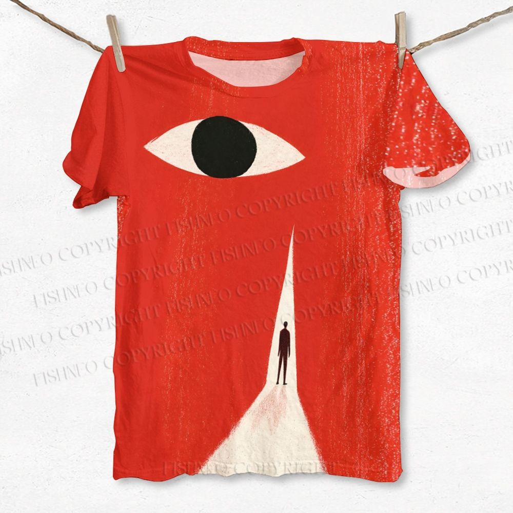 Unisex Giant Eye Printed Classic Cotton T-shirt