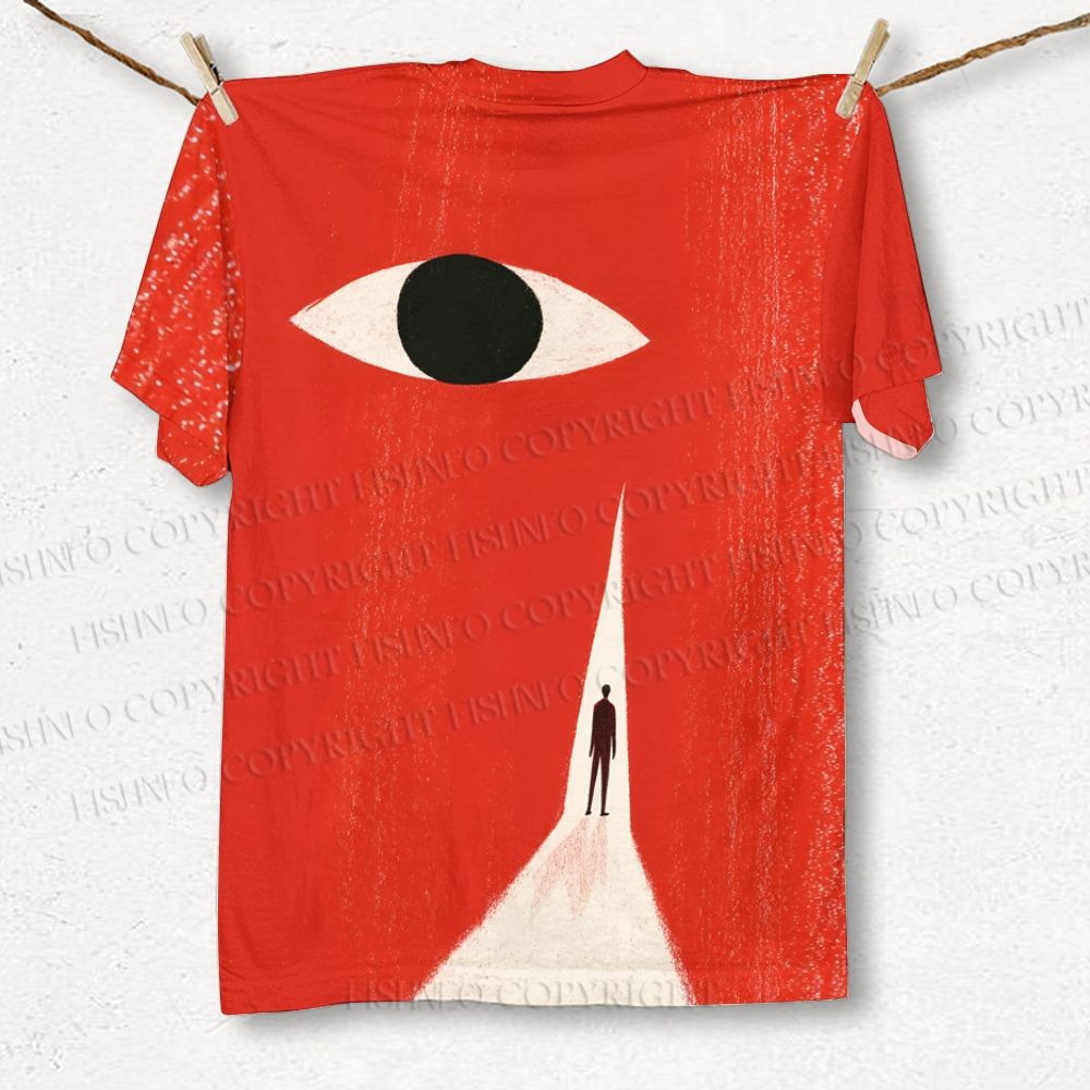 Unisex Giant Eye Printed Classic Cotton T-shirt