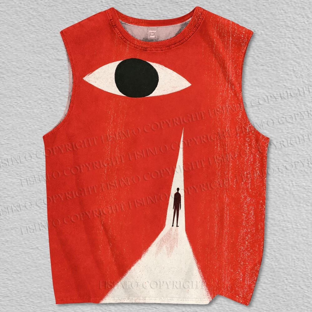 Unisex Giant Eye Printed Tank Top
