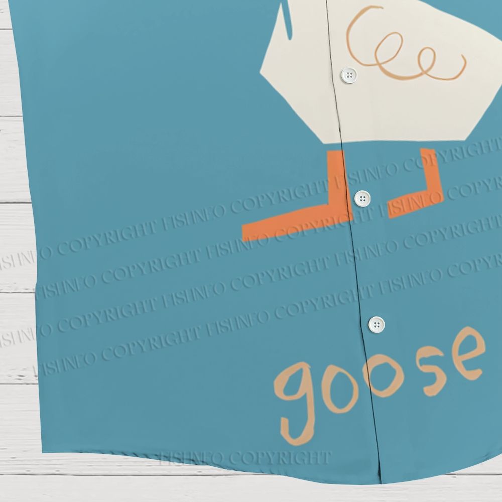 Minimalist Goose Printed Hawaiian Shirt