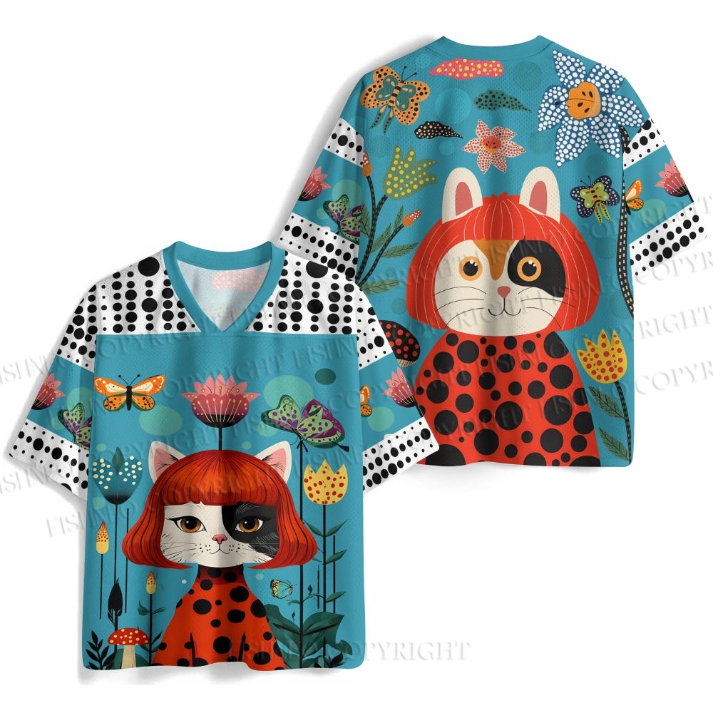 Yayoi Kusama Cat Girl Jersey Shirts
