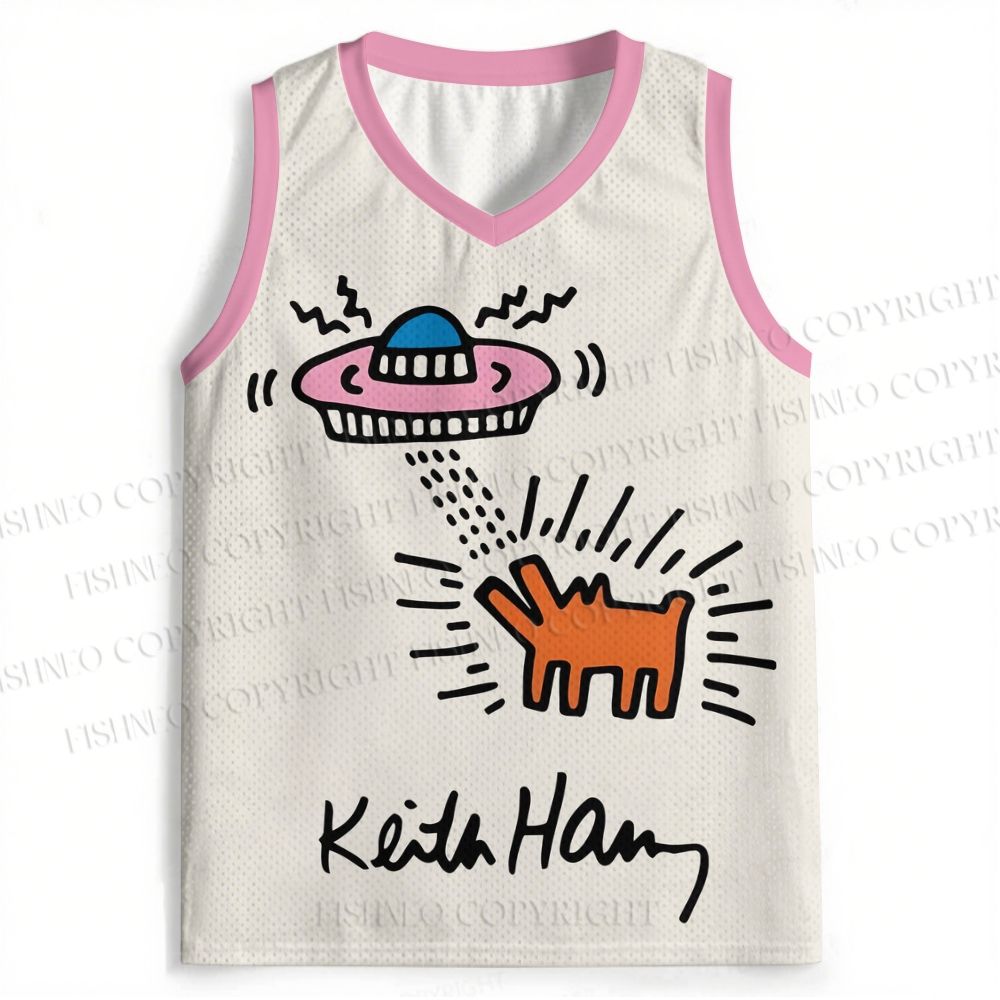 Keith Haring UFO And Dog Jersey Tank
