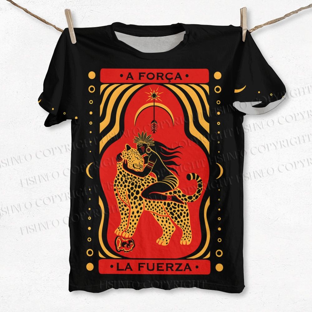 Unisex Woman And Leopard Printed Classic Cotton T-shirt