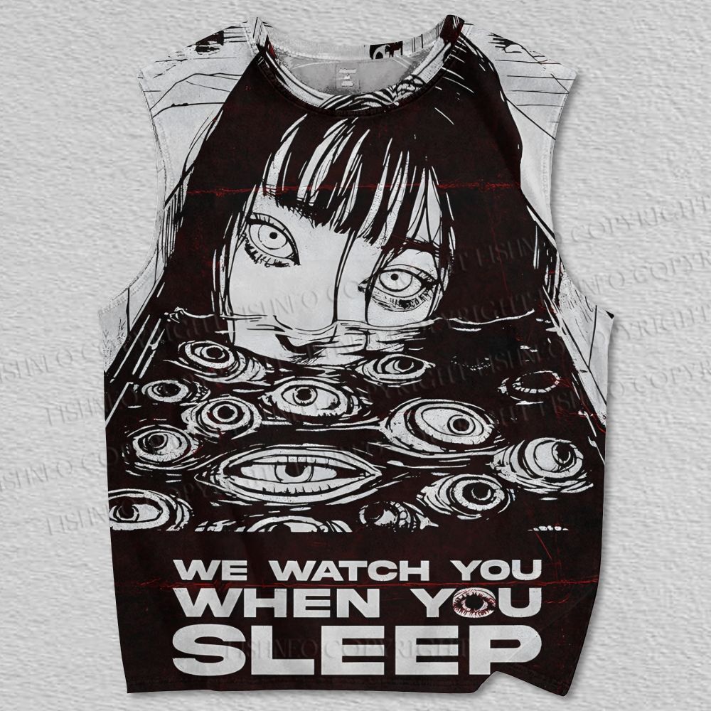 Unisex Tomie Junji Ito Printed Tank Top